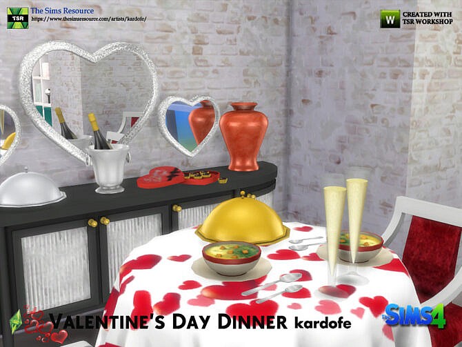 Sims 4 Valentines Day Dinner Set by kardofe at TSR