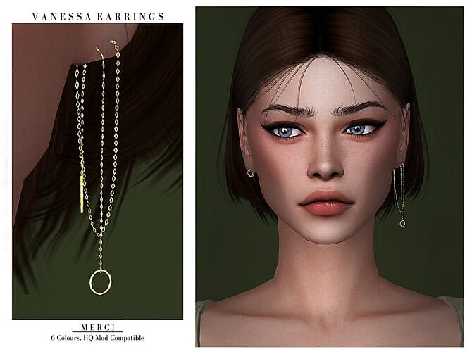 Sims 4 Vanessa Earrings by Merci at TSR