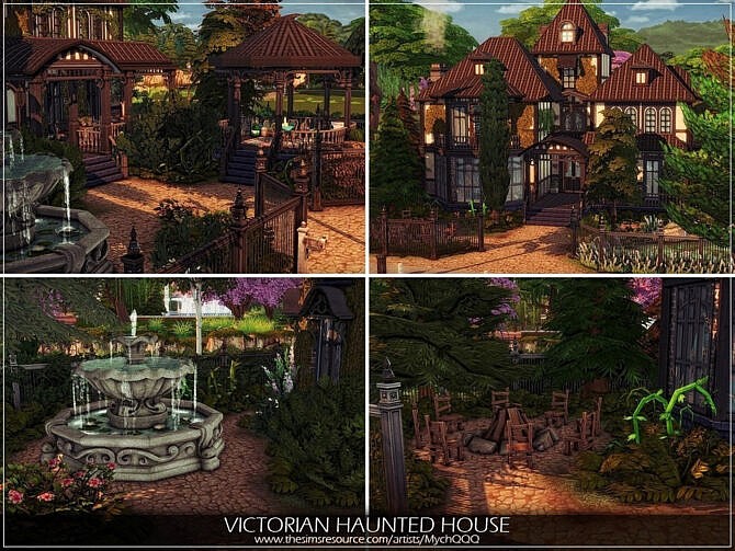 Sims 4 Victorian Haunted House by MychQQQ at TSR