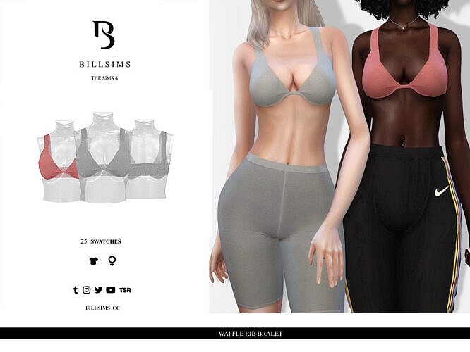 Waffle Rib Bralet Sims 4