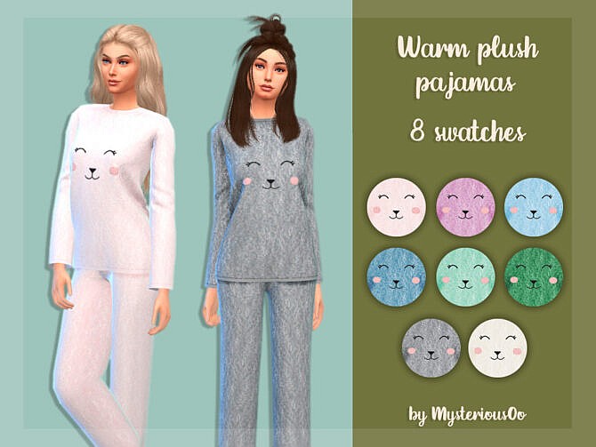 Sims 4 Warm plush pajamas by MysteriousOo at TSR