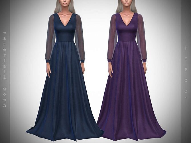 Sims 4 Waterfall Gown by Pipco at TSR