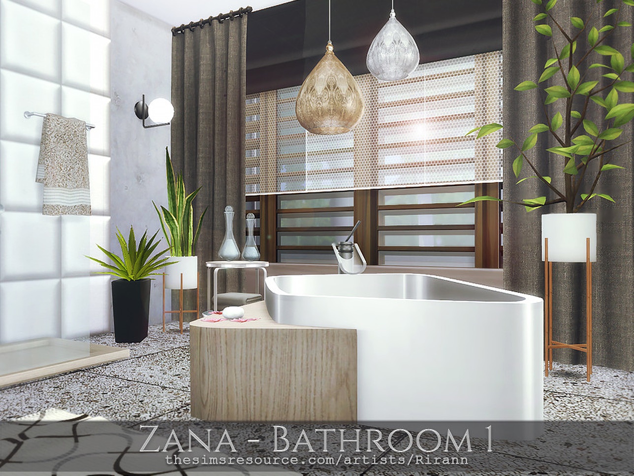 Zana Bathroom by Rirann at TSR » Sims 4 Updates