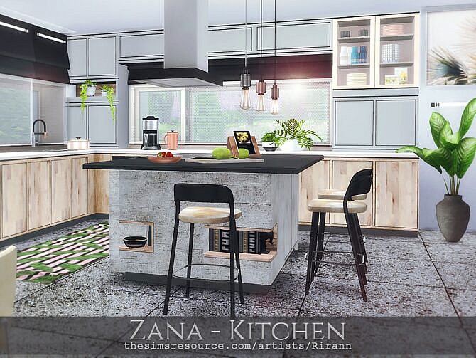 Sims 4 Zana Kitchen by Rirann at TSR