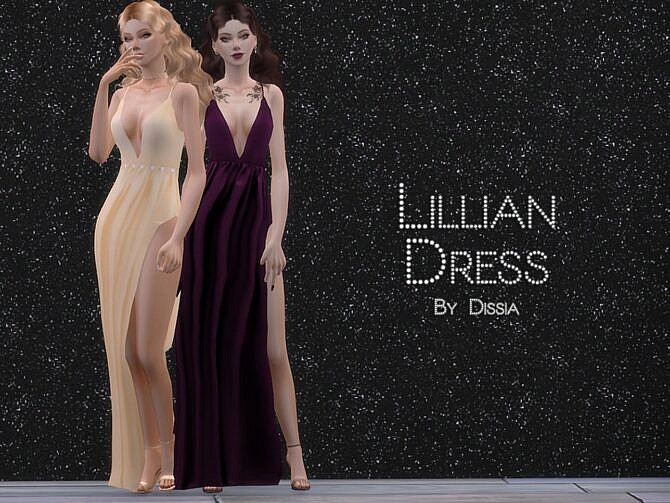 Sims 4 Lillian Formal Dress by Dissia at TSR