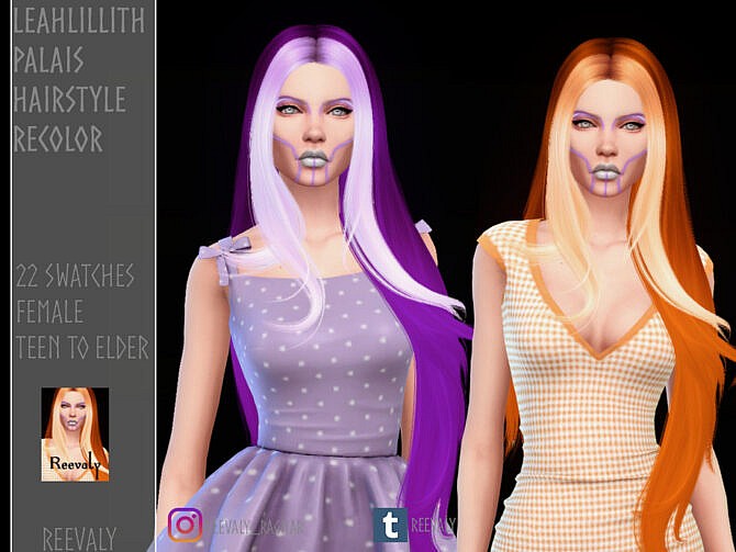 Sims 4 LeahLilliths Palais Hairstyle Recolor by Reevaly at TSR