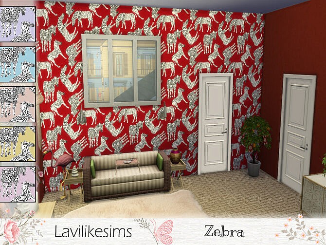 Sims 4 Zebra walls by lavilikesims at TSR
