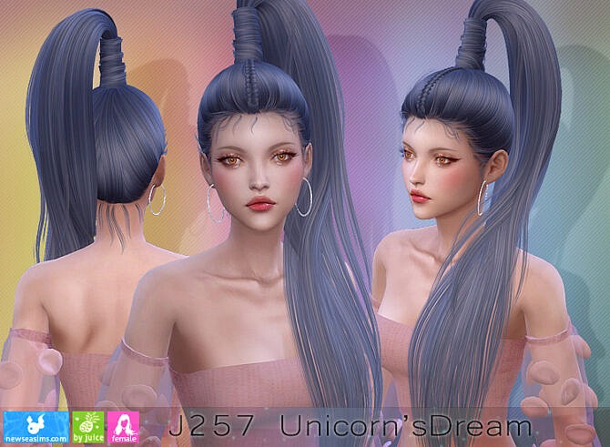 Sims 4 J257 Unicorns Dream Hair at Newsea Sims 4