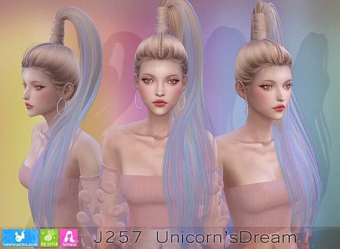 Sims 4 J257 Unicorns Dream Hair at Newsea Sims 4