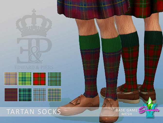 Sims 4 Edward & Piers Tartan Socks by SimmieV at TSR