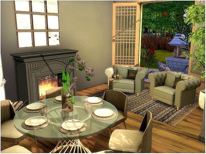 Sims 4 Sunlight Dining Room by lotsbymanal at TSR