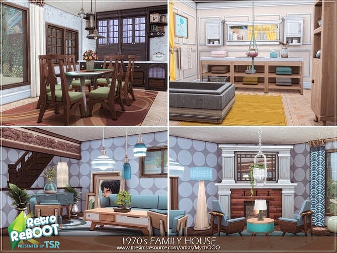 Sims 4 Retro 1970s Family House by MychQQQ at TSR