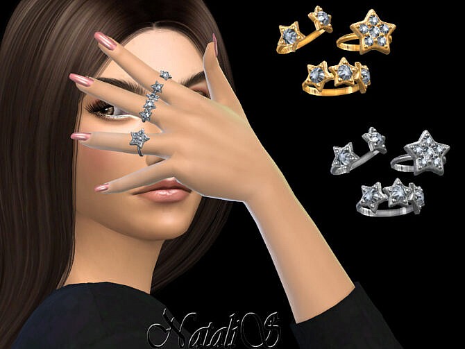 Sims 4 Diamond star ring set by NataliS at TSR