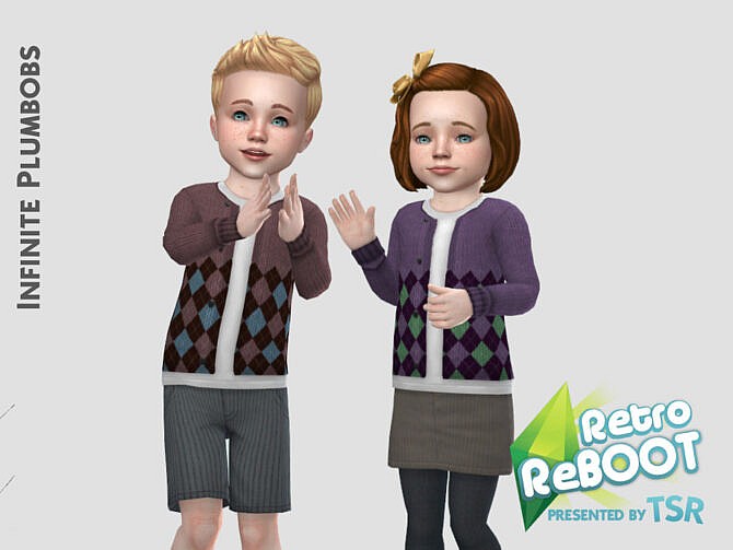 Toddler Retro 50's Argyle Cardigan by InfinitePlumbobs at TSR » Sims 4 ...