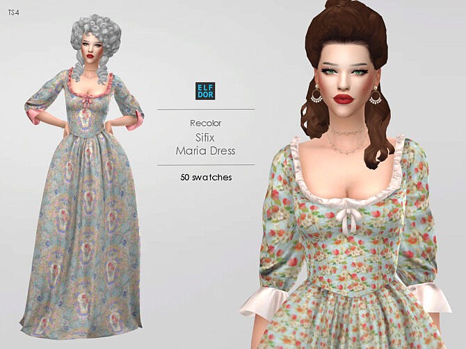 Sims 4 Sifix Maria Dress RC at Elfdor Sims