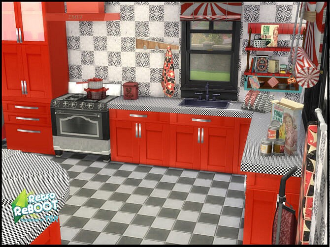 Sims 4 Retro R&R Kitchen Diner Set by seimar8 at TSR