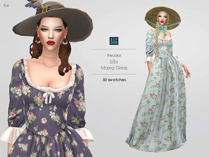 Sims 4 Sifix Maria Dress RC at Elfdor Sims