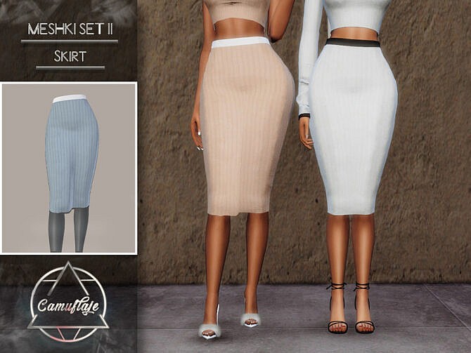 Sims 4 MESHKI II SET (Skirt) by Camuflaje at TSR