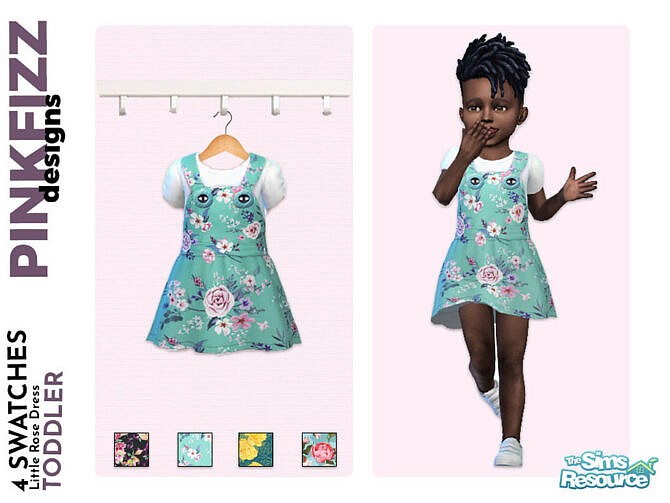 Sims 4 Little Rose Dress by Pinkfizzzzz at TSR