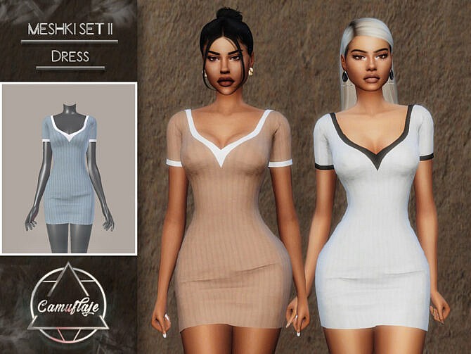 Sims 4 MESHKI II SET (Dress) by Camuflaje at TSR