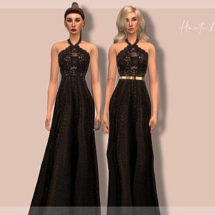 Suede Off-The-Shoulder Dress by Harmonia at TSR » Sims 4 Updates