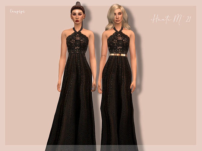 Sims 4 Embellished Dress DR405 by laupipi at TSR