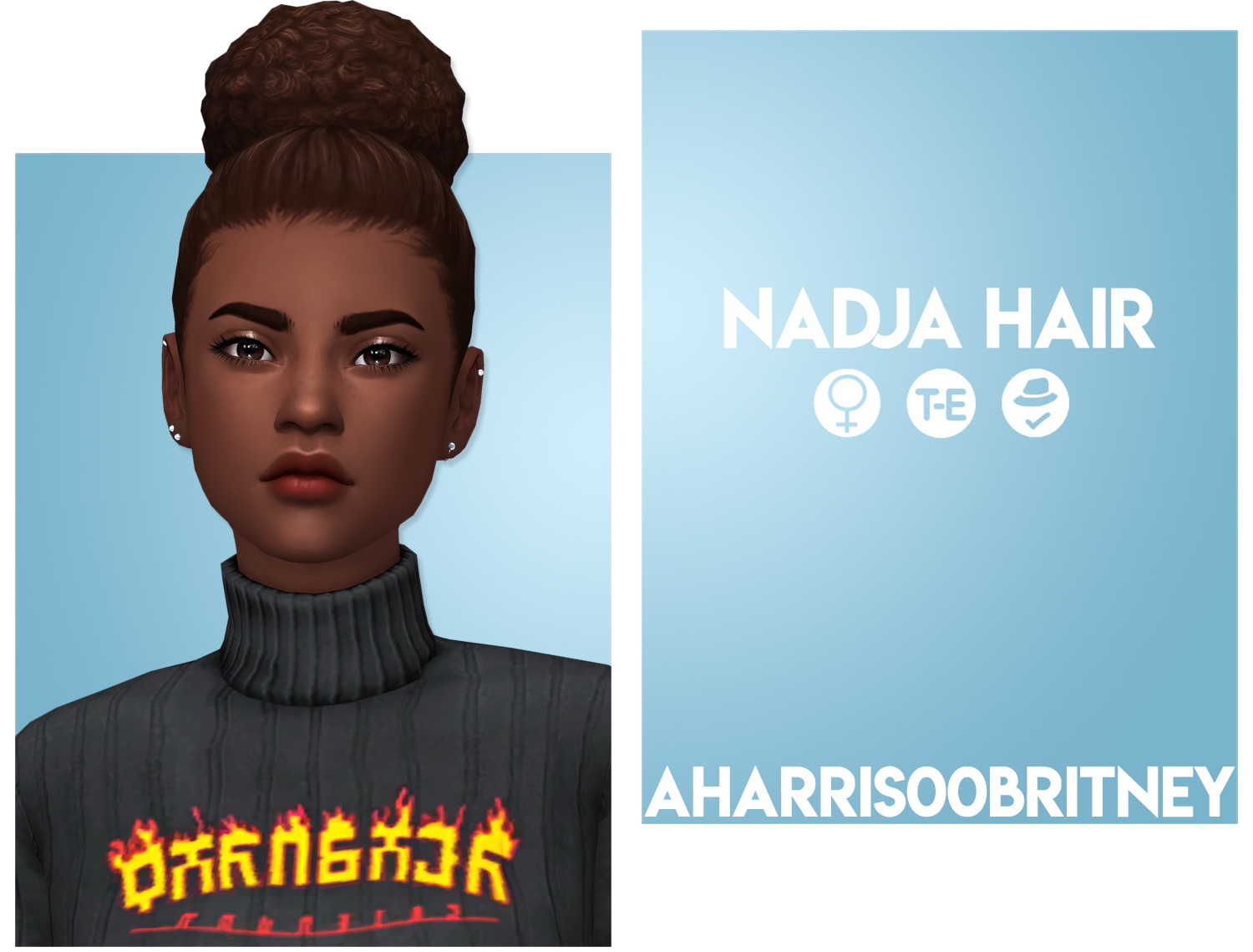 Nadja Simple Bun Hair at AHarris00Britney » Sims 4 Updates