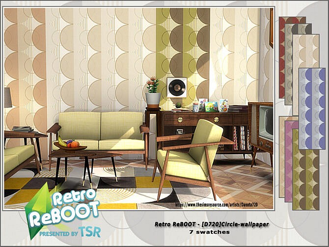 Sims 4 Retro D720 Circle Wallpaper by Danuta720 at TSR