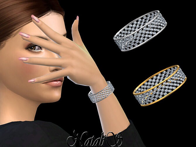 Sims 4 Crystal wide band bracelet by NataliS at TSR