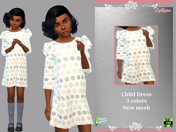 Sims 4 Retro Child dress Mary by LYLLYAN at TSR