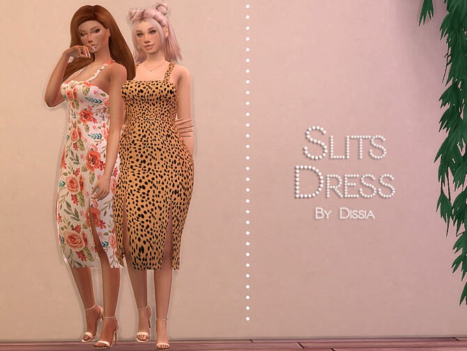 Sims 4 Slits Dress by Dissia at TSR