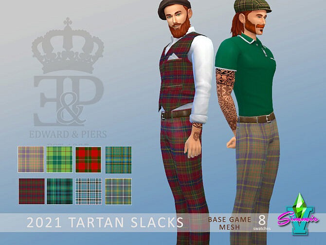Sims 4 Edward & Piers Tartan Slacks by SimmieV at TSR