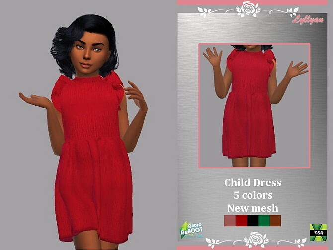 Sims 4 Retro Child dress Allana by LYLLYAN at TSR