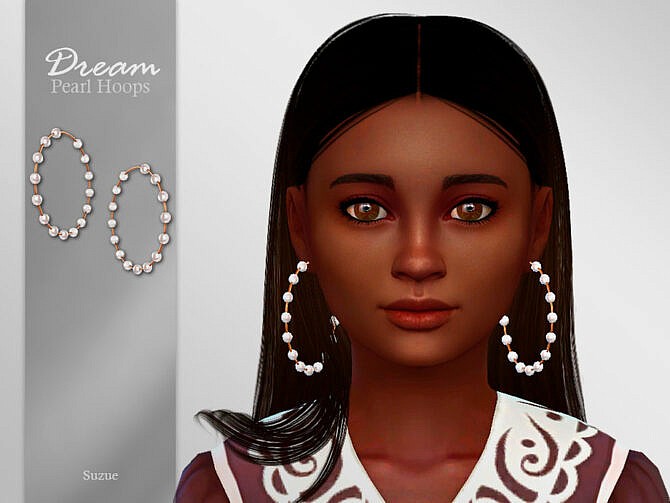 Sims 4 Dream Child Hoops Earrings by Suzue at TSR