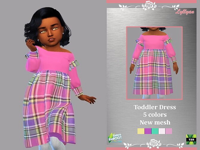 Sims 4 Retro Toddler Dress Lucia by LYLLYAN at TSR