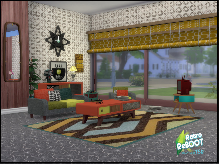 Retro ReBOOT 70's Living set by seimar8 at TSR » Sims 4 Updates