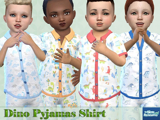 Sims 4 Dino Pajamas Shirt by Pelineldis at TSR