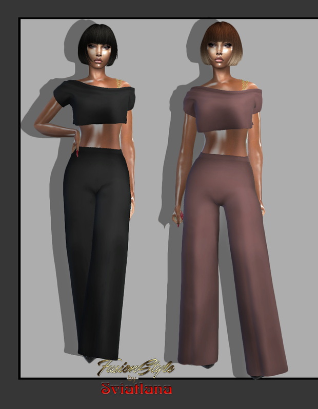 Sims 4 Pants & top at FusionStyle by Sviatlana