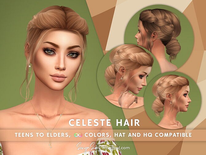 Sims 4 Celeste Hair at Sonya Sims