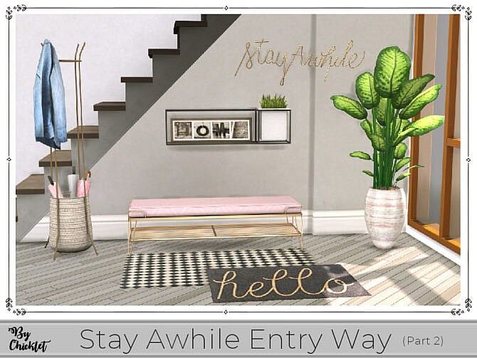 Sims 4 Stay Awhile Entry Way (Part 2) by Chicklet at TSR