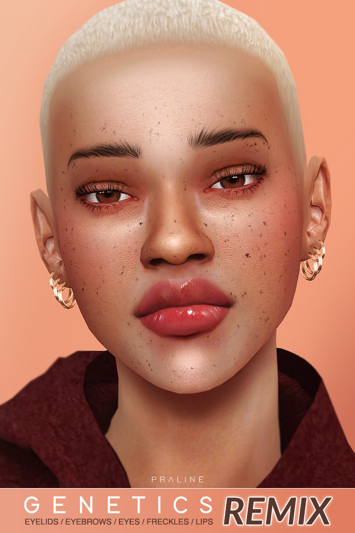 REMIX: eyebrows, freckles, eyelids & eyes + lipstick at Praline Sims ...