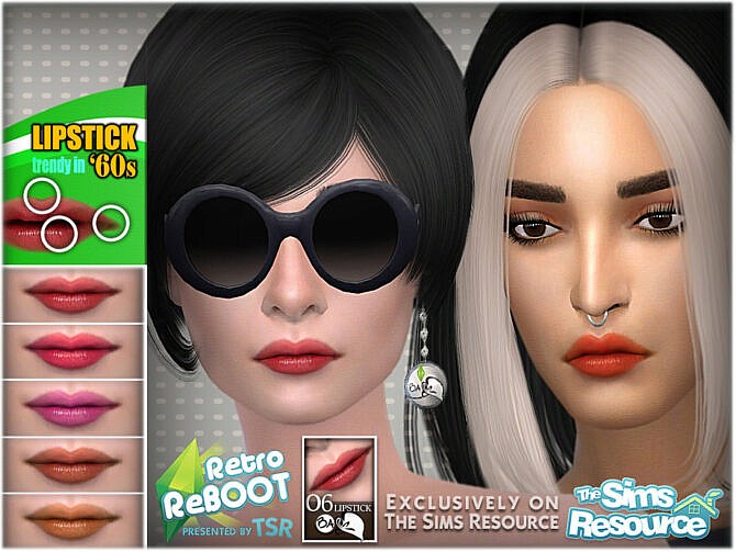 Sims 4 Retro 60s Lipstick by BAkalia at TSR