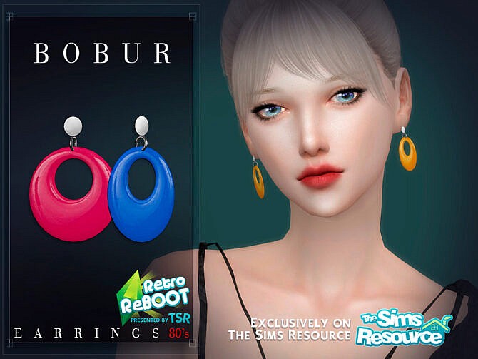Sims 4 Retro Earrings 80s by Bobur3 at TSR