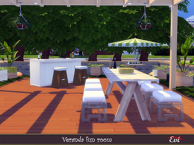 Sims 4 Veranda fun room by evi at TSR