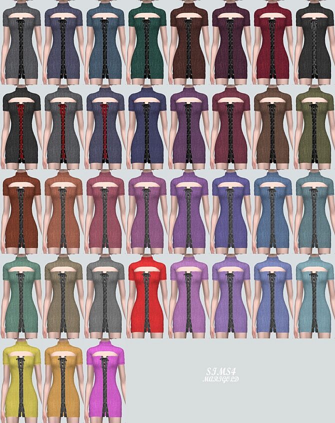 Sims 4 Lace Up Mini Dress 57 at Marigold