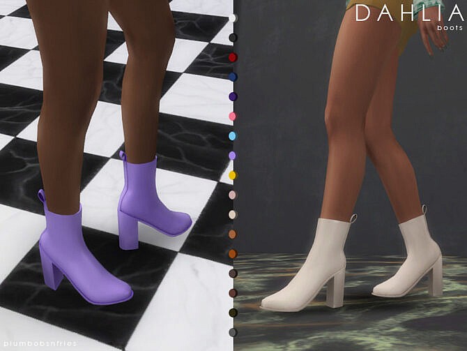 Sims 4 DAHLIA boots by Plumbobs n Fries at TSR