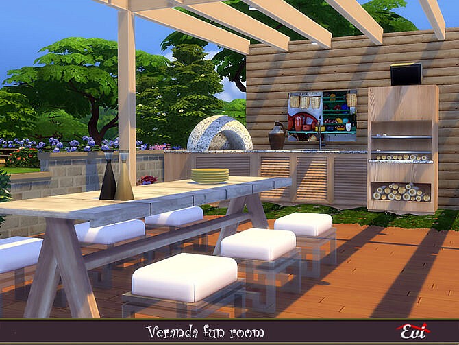 Sims 4 Veranda fun room by evi at TSR