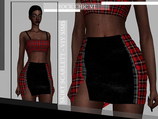 Sims 4 Rock Chic VI Skirt SCARLETT by Viy Sims at TSR