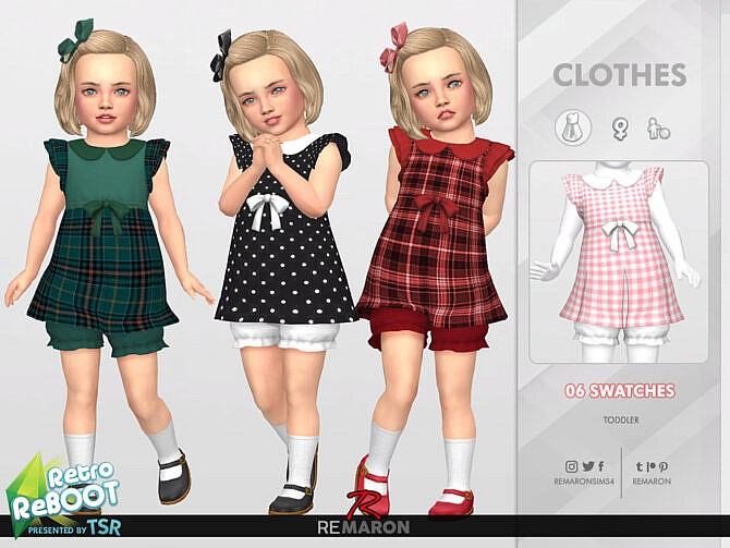 Sims 4 Retro 50s Dress for Toddler 01 by remaron at TSR