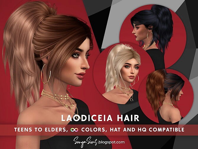 Sims 4 Laodiceia Hair at Sonya Sims